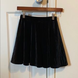 Black velvet skirt